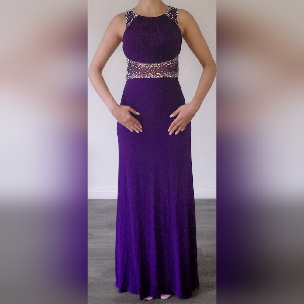 Purple dress evening out